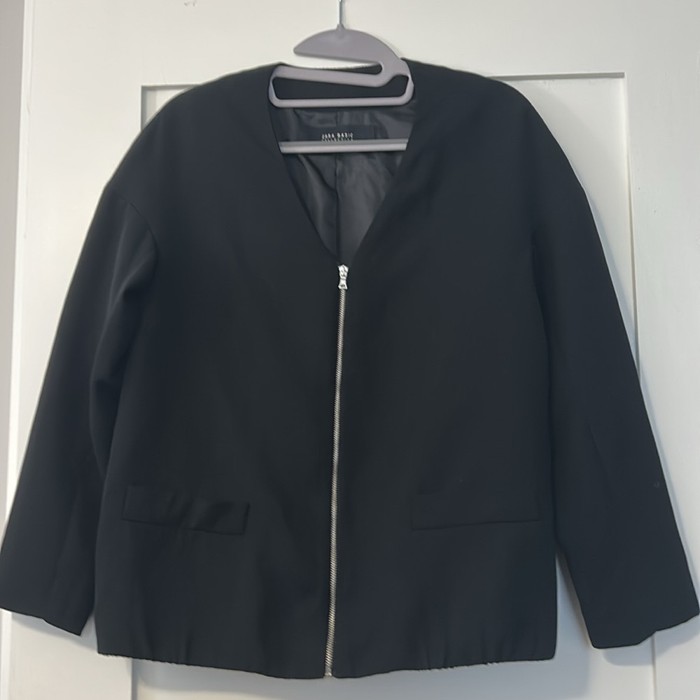 Zara Basic Bomber Jacket Euc - image 2